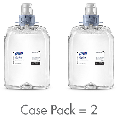PURELL&reg; FMX-20 HEALTHY SOAP Fresh Scent Foam Fresh Scent - 2.11 quart - Dirt Remover, Kill Germs - Hand, Skin - Moisturizing - Clear - Dye-free, Pleasant Scent, Bio-based, Phthalate-free, Paraben-free, Triclosan-free - 2 / Carton (521502)