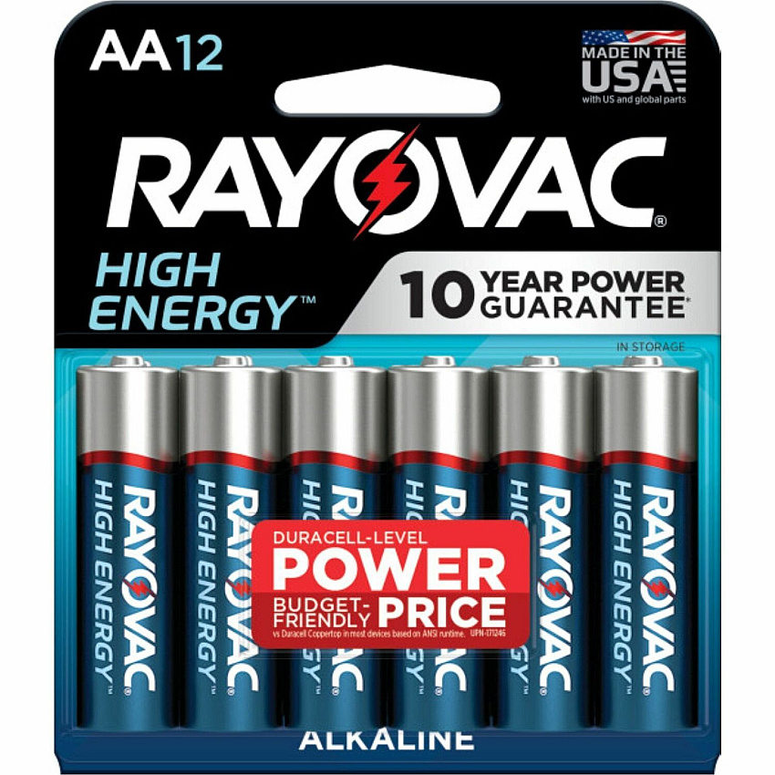 Rayovac High Energy Alkaline AA Batteries For Multipurpose - AA - 12 / Pack (81512K)