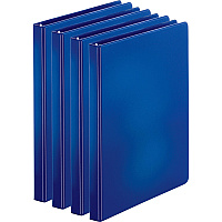 Business Source Basic Round Ring Binders 1/2" Binder Capacity - Letter - 8 1/2" x 11" Sheet Size - 125 Sheet Capacity - 3 Ring(s) - Fastener(s): Round Ring - Pocket(s): Internal - Chipboard, Polypropylene - Dark Blue - Exposed Rivet, Sturdy - (BSN28525BD)