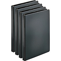Business Source Basic Round Ring Binders 1/2" Binder Capacity - Letter - 8 1/2" x 11" Sheet Size - 125 Sheet Capacity - 3 Ring(s) - Fastener(s): Round Ring - Pocket(s): Internal - Chipboard, Polypropylene - Black - Exposed Rivet, Sturdy - 4 / (BSN28526BD)