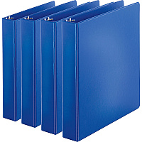 Business Source Basic Round Ring Binders 1 1/2" Binder Capacity - Letter - 8 1/2" x 11" Sheet Size - 350 Sheet Capacity - 3 Ring(s) - Fastener(s): Round Ring - Pocket(s): Internal - Chipboard, Polypropylene - Dark Blue - Exposed Rivet, Sturdy (BSN28551BD)