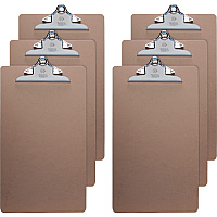 Business Source Hardboard Clipboard 9" x 15 1/2" Sheet Size - Hardboard - Brown - 6 / Bundle (BSN28554BD)