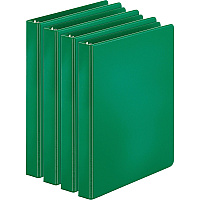 Business Source Basic Round Ring Binders 1" Binder Capacity - Letter - 8 1/2" x 11" Sheet Size - 225 Sheet Capacity - 3 Ring(s) - Fastener(s): Round Ring - Pocket(s): Inside Front & Back - Chipboard, Polypropylene - Green - Exposed Rivet, Stu (BSN28556BD)