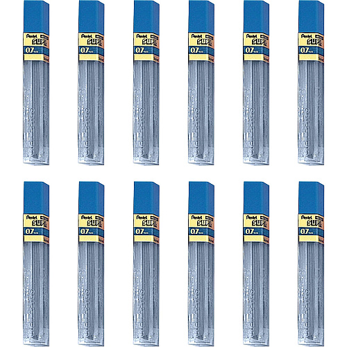 Pentel Super Hi-Polymer Leads 0.7 mm , Medium Point - 2H - Black Lead - 12/Tube - 12 / Box (502HBX)