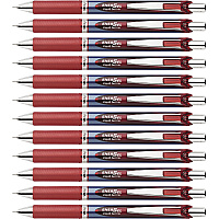 EnerGel EnerGel RTX Liquid Gel Pens 0.7 mm Medium Needle Pen Point - Refillable - Retractable - Red Ink - Gel-based - Blue Barrel - Stainless Steel Tip - 12 / Box (BLN77BBX)
