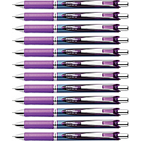 EnerGel EnerGel RTX Liquid Gel Pens 0.7 mm Medium Needle Pen Point - Refillable - Retractable - Violet Ink - Gel-based - Blue Barrel - Stainless Steel Tip - 12 / Box (BLN77VBX)