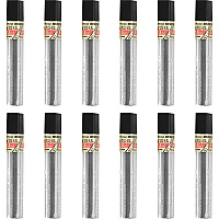 Pentel Super Hi-Polymer Leads 0.5 mm , Fine Point - 2H - Black Lead - 12/Tube - 12 / Box (C5052HBX)