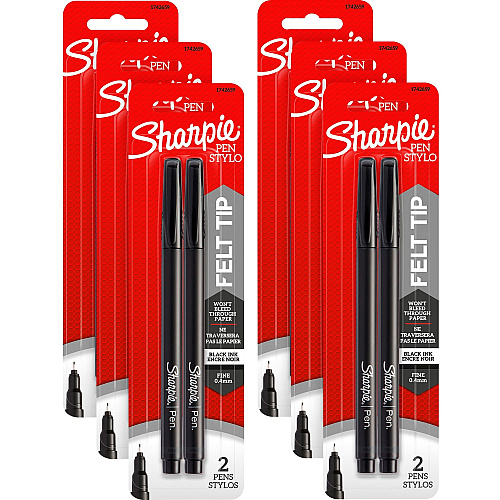 Sharpie Fine Point Pen Fine Pen Point - Black Ink - 2/Pack - 6 / Box (1742659BX)
