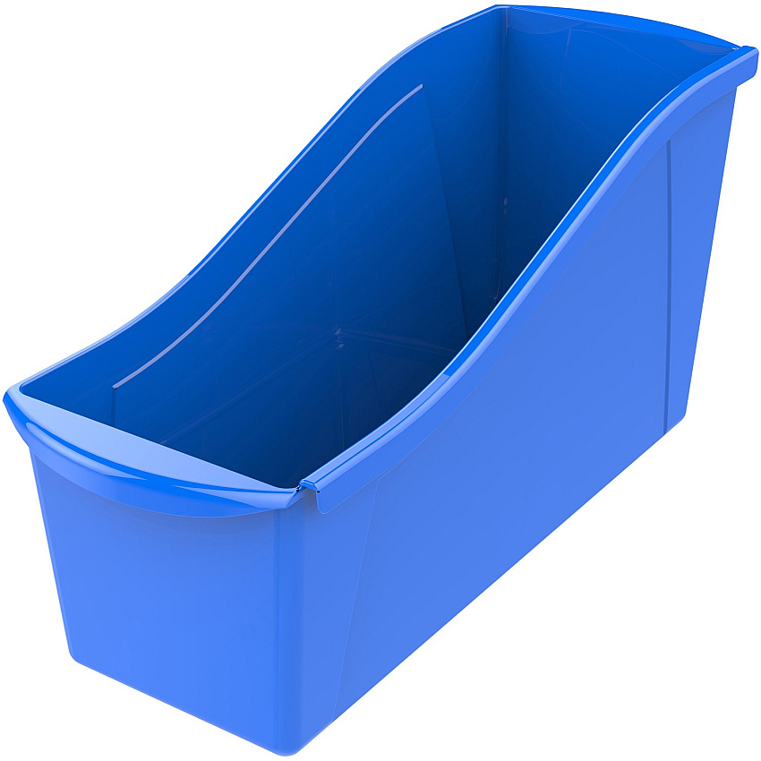 Storex Book Bin Set 7" Height x 5.30" Width x 14.30" Length - Blue - Plastic - 6 / Pack (71101U06C)