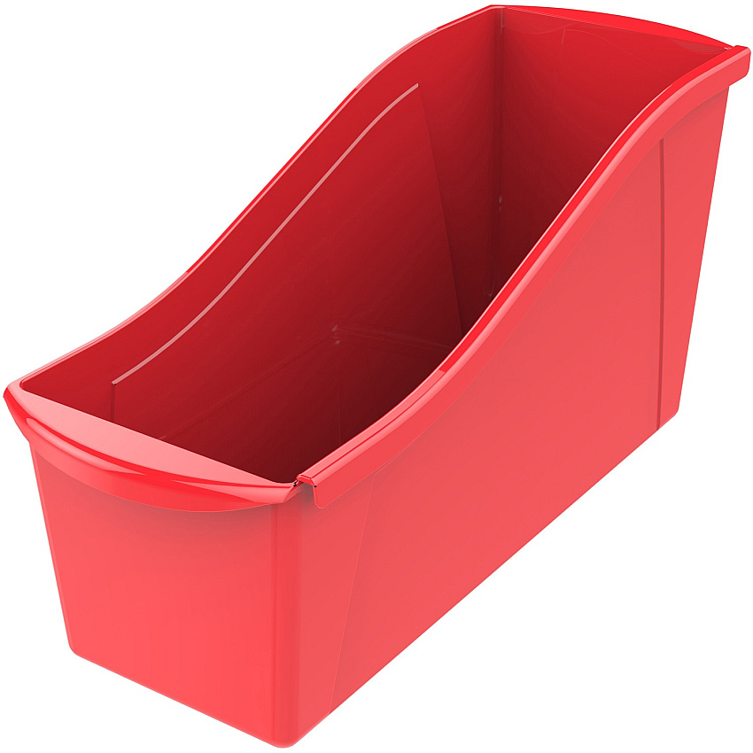 Storex Book Bin Set 7" Height x 5.30" Width x 14.30" Length - Red - Plastic - 6 / Pack (71102U06C)