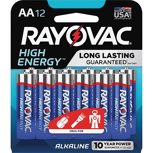 Rayovac High Energy Alkaline AA Battery 12-Packs For Multipurpose - AA - 12 / Carton (81512KCT)