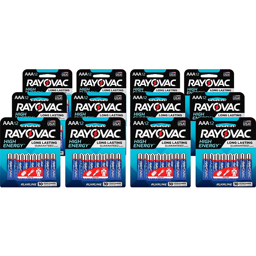 Rayovac High-Energy Alkaline AAA Battery 12-Packs For Multipurpose - AAA - 12 / Carton (82412KCT)