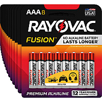 Rayovac Fusion Alkaline AAA Battery 8-Packs For Multipurpose - AAA - 8/Pack - 30 / Carton (8248TFUSKCT)