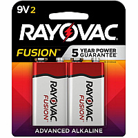 Rayovac 9-Volt Fusion Advanced Alkaline Batteries For Multipurpose - 9 V DC - 2 / Pack (A16042TFUSK)