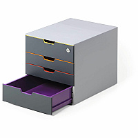 DURABLE VARICOLOR 4 Safe - 4-Drawer 4 Drawer(s) for Document - Letter - Lockable - Gray, Multicolor - 1 Each (760627)