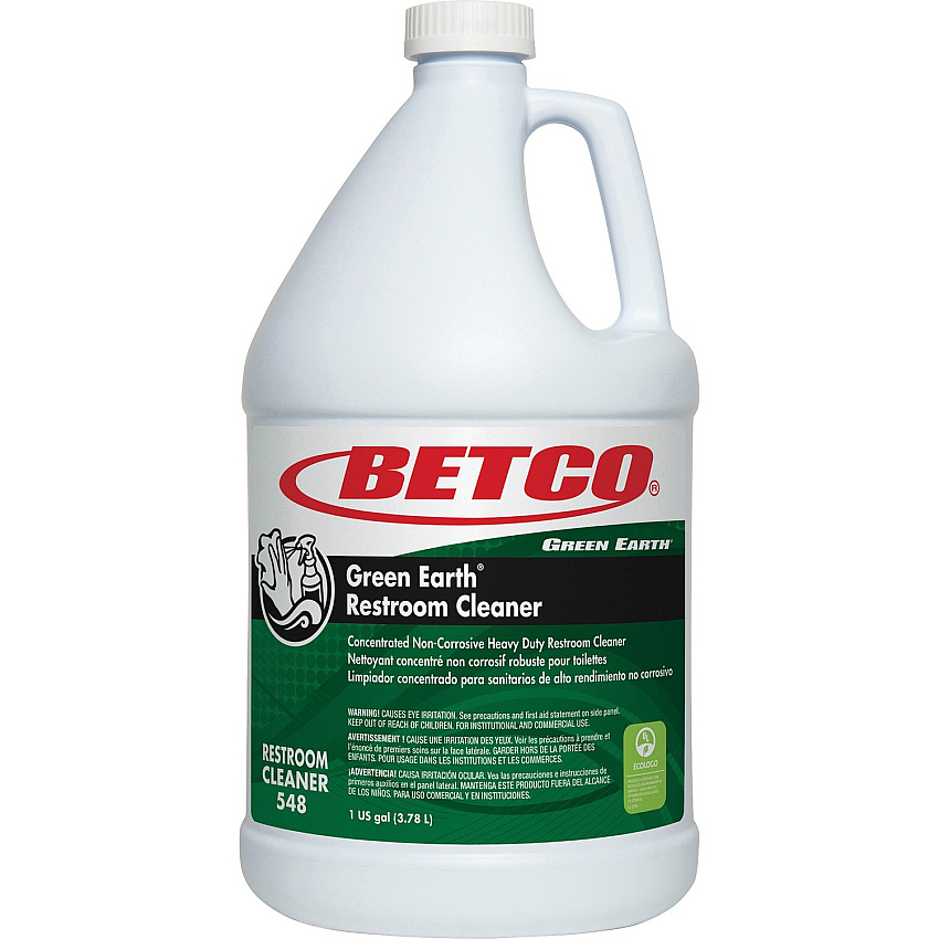 Green Earth Restroom Cleaner Concentrate - 128 fl oz (4 quart) - Citrus Floral Scent - Corrosion Resistant, Heavy Duty, Water Soluble - Green - 1 Each (5480400)