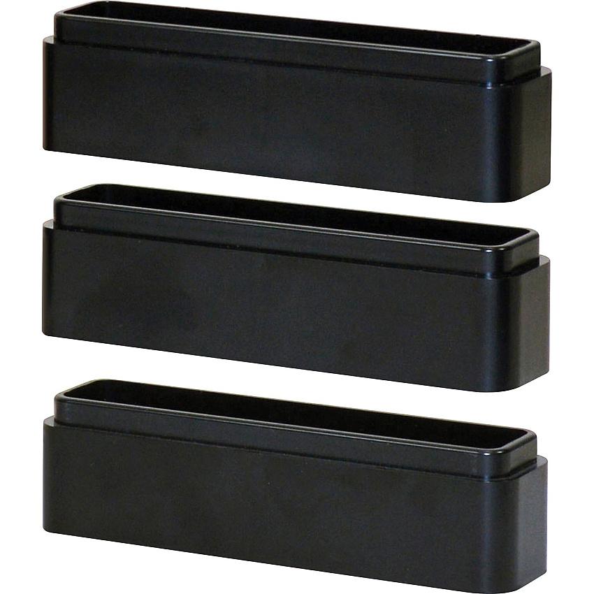 DAC Monitor Riser Leg Blocks Large x 6" Width x 1.50" Depth x 1.25" Height - Stackable, Adjustable Height, Sturdy, Comfortable, Ergonomic Design - Black - 3 / Kit - TAA Compliant (02250)