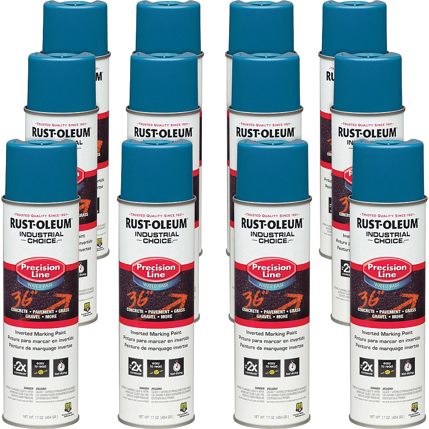 Rust-Oleum Industrial Choice Precision Line Marking Paint 1 Color(s) - Caution Blue - 17 fl oz - 12 / Carton (203031CT)
