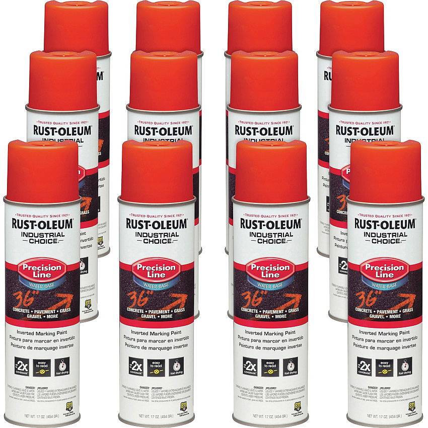 Rust-Oleum Industrial Choice Precision Line Marking Paint 1 Color(s) - Alert Orange - 17 fl oz - 12 / Carton (203035CT)