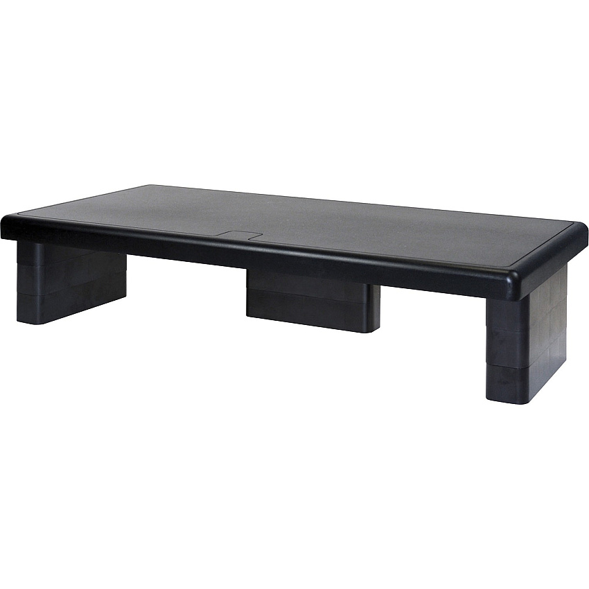 DAC Stax Ergonomic Height Adjustable Ultra Wide Monitor Stand 66 lb Load Capacity - 4.75" Height x 22" Width x 10.50" Depth - Black - For Monitor, Notebook, Printer, Fax Machine - Storage Space, Sturdy, Comfortable, USB Charging Port, Anti-slip, F (02238)