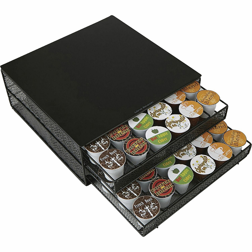 Mind Reader 72-pod Coffee Storage 72 x Coffee Pod - 2 Drawer(s) - 5.10" Height x 13" Width x 12.80" Length - Black - 1 Each (DBMTRAYBLK)