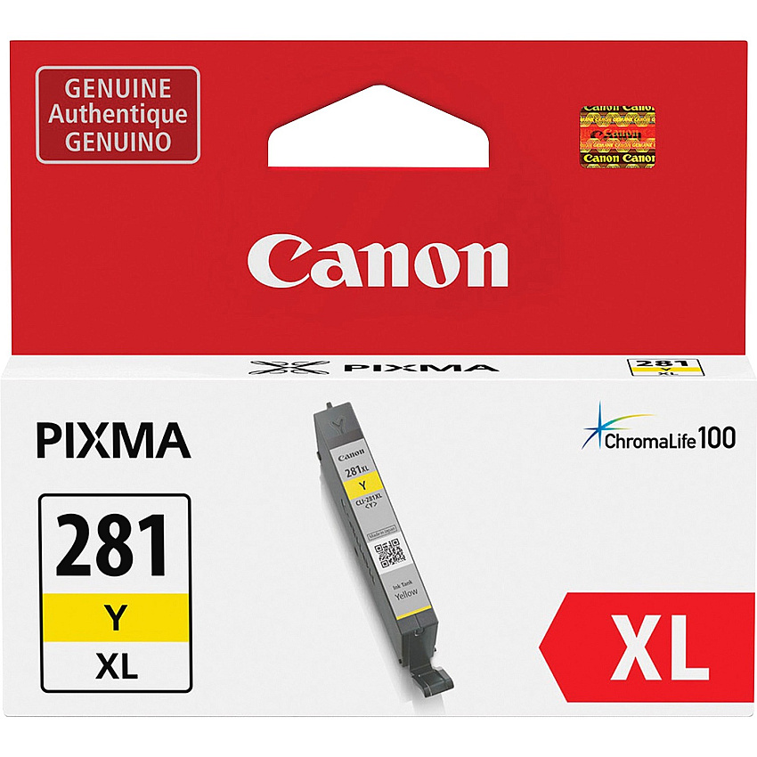 Canon CLI-281XL Original Inkjet Ink Cartridge - Yellow - 1 Each Inkjet - 1 Each (CLI281XLYW)