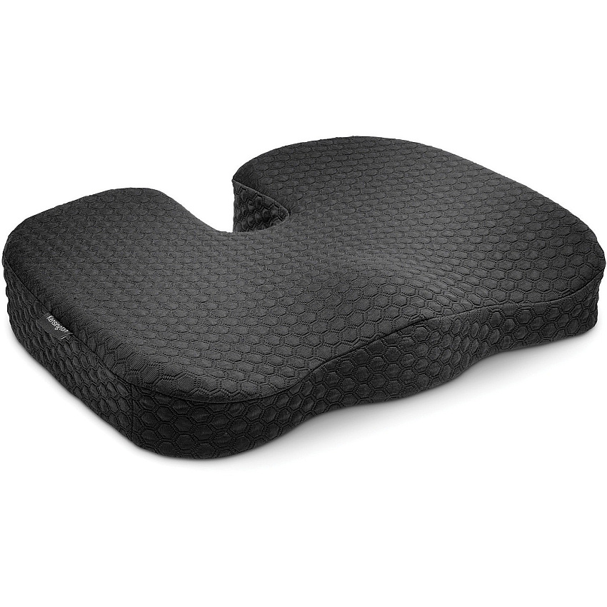 Kensington Premium Cool-Gel Seat Cushion 14" x 18" - Gel - Fabric - Foam - Comfortable, Durable, Anti-slip, Ergonomic Design, Machine Washable, Carrying Strap - Black - 1 Each (55807)