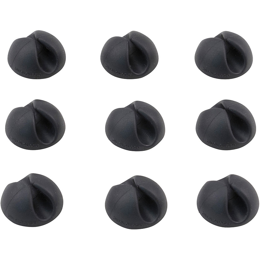 Bluelounge CableDrop Mini Cable Anchor for Small Cords Cable Clip - Black - 0.80" Length - 9 / Pack (BLUCDMBL)