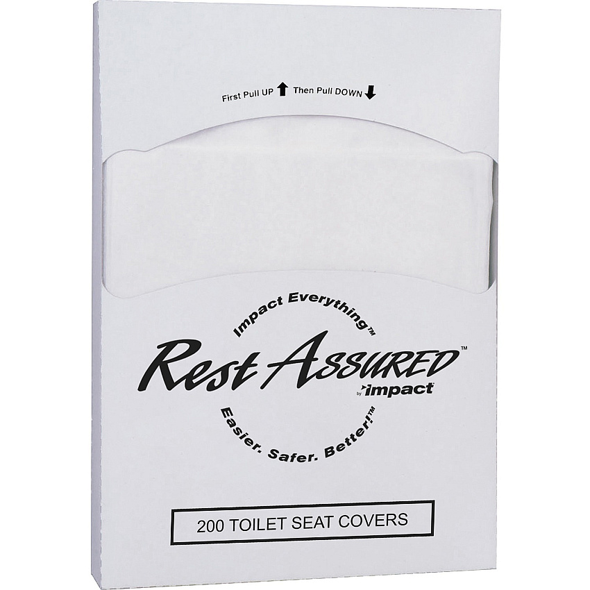 Impact 1/4-fold Toilet Seat Covers 8" Width x 10.25" Length - Quarter-fold - For Public Toilet - 200 / Pack - 5000 / Carton - Paper - White (25184473)