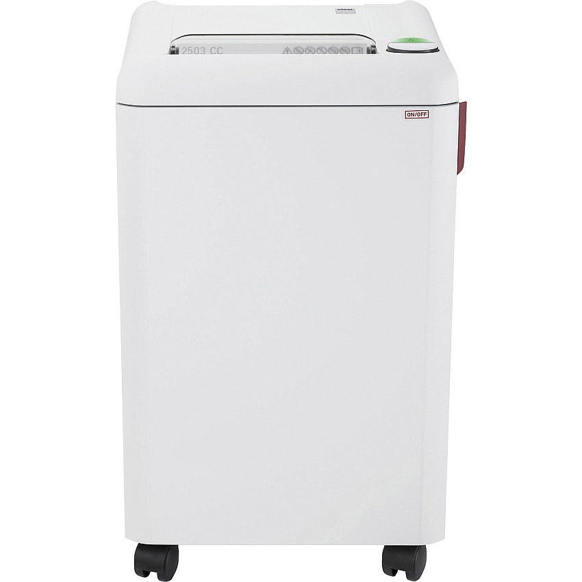 ideal. 2503 cross-cut P-4 Paper Shredder Continuous Shredder - Cross Cut - 14 Per Pass - for shredding Staples, Paper, Paper Clip, Credit Card - 1.500" x 0.187" Shred Size - P-4 - 20 gal Wastebin Capacity - 750 mW - White - TAA Compliant - 1 (IDEDSH0302H)