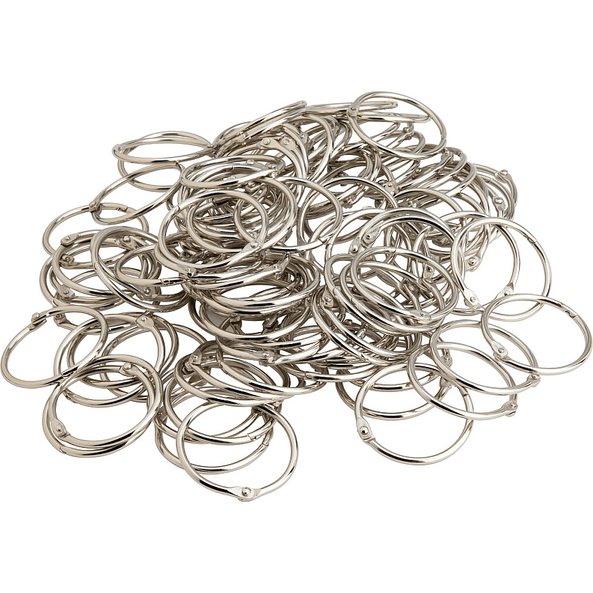 Business Source Standard Book Rings 3" Diameter - Silver - Nickel Plated - 10/Box - 5 / Bundle (BSN01441BD)