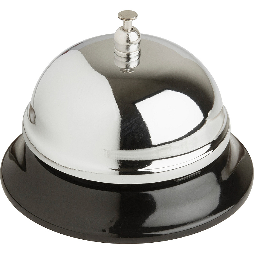 Business Source Nickel Plated Call Bell 3.4" Diameter - Nickel Plated, Chromed - Steel - Silver, Black (BSN01583)