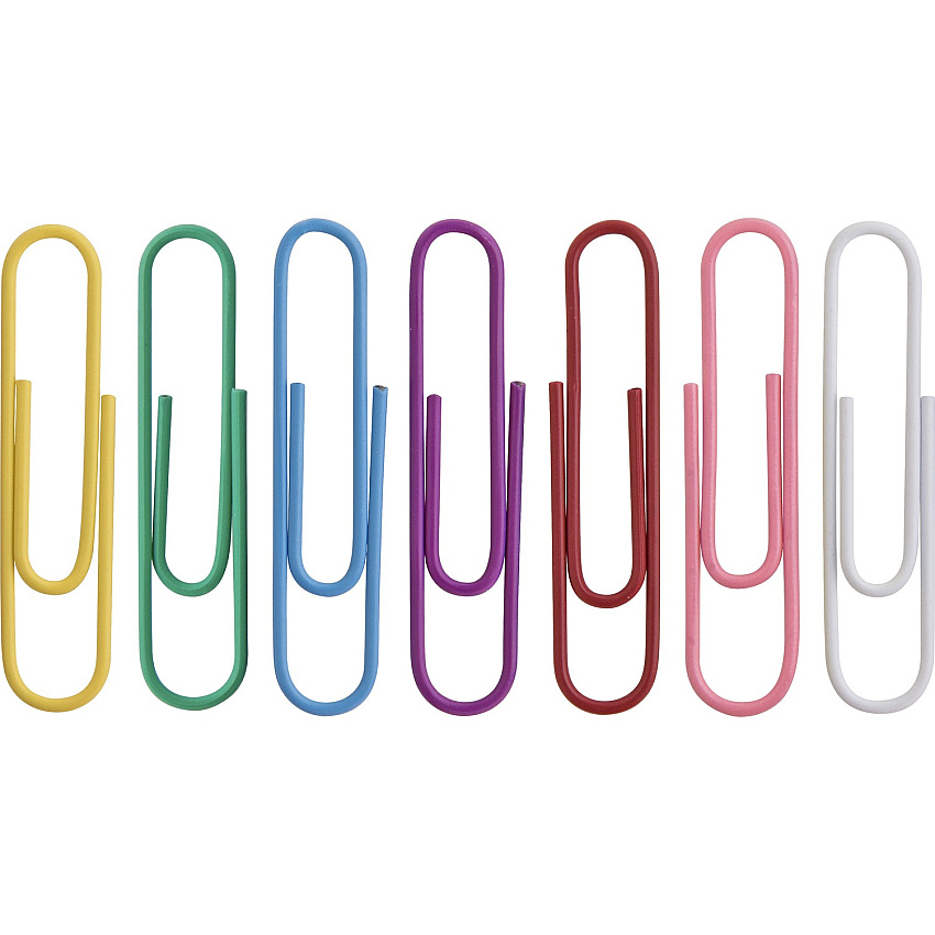 Business Source Vinyl-coated Gem Clips Jumbo - 2" Length x 0.5" Width - for Paper - Rust Resistant - Assorted - 250 / Box (BSN01604)