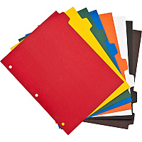 Business Source Plain Tab Color Polyethylene Index Dividers Blank Tab(s) - 8 Tab(s)/Set - 8.5" Divider Width x 11" Divider Length - Letter - 3 Hole Punched - Red Polyethylene, Yellow, Green, Blue, Orange, White, Black, Brown Divider - Red Polye (BSN01810)
