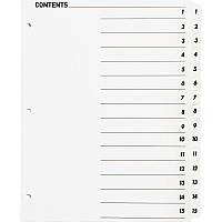 Business Source Table of Content Quick Index Dividers Printed Tab(s) - Digit - 1-15 - 15 Tab(s)/Set - 8.5" Divider Width x 11" Divider Length - 3 Hole Punched - White Divider - White Mylar Tab(s) - 15 / Set (BSN05857)