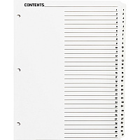 Business Source Table of Content Quick Index Dividers Printed Tab(s) - Digit - 1-31 - 31 Tab(s)/Set - 8.5