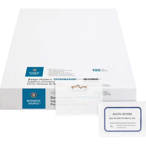 Business Source Pin Style Holder Name Badge Kit (19700BADGE)