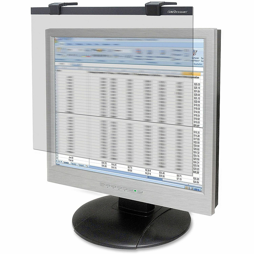 Business Source 19"-20" LCD Privacy/Antiglare Filter Black For 19" , 20" LCD Monitor - 5:4 - Acrylic - Anti-glare - 1 Each (BSN20510)