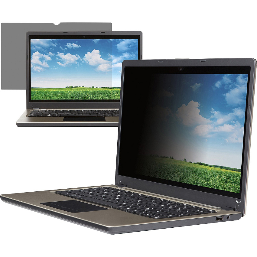 Business Source 16:9 Ratio Multipurpose Privacy Filter Black For Widescreen LCD Monitor - 16:9 - Dust Resistant - Anti-glare - 1 (BSN20523)