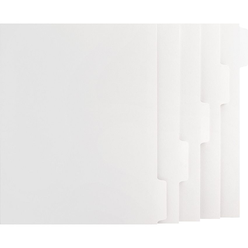 Business Source Tab Printer Economy Index Dividers Print-on Tab(s) - 5 Tab(s)/Set - 8.5" Divider Width x 11" Divider Length - Letter - White Divider - White Tab(s) - 50 / Box (BSN21000)