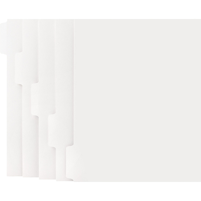 Business Source Straight Collated Print-on Tab Divider Print-on Tab(s) - 5 Tab(s)/Set - 9" Divider Width x 11" Divider Length - Letter - White Divider - White Tab(s) - 50 / Box (BSN21002)