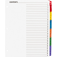 Business Source Table of Content Quick Index Dividers Printed Tab(s) - Digit - 1-31 - 31 Tab(s)/Set - 8.5