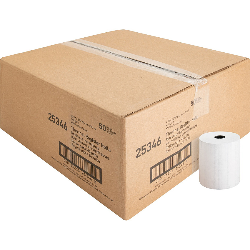 Business Source Thermal Paper 3 1/8" x 230 ft - 48 g/m² Grammage - Smooth - White - 50 / Carton (BSN25346)