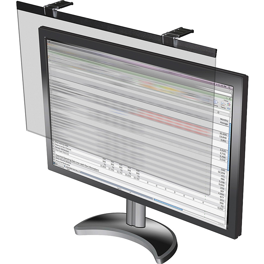 Business Source LCD Monitor Privacy Filter Black For 22" , 21.5" Widescreen LCD Monitor - 16:10 - Acrylic - Anti-glare - 1 Each (BSN29290)