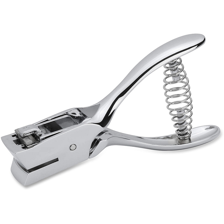 Business Source Handheld 15mm Slot Punch 5/32" Punch Size - Metal - Silver, Chrome (BSN39282)