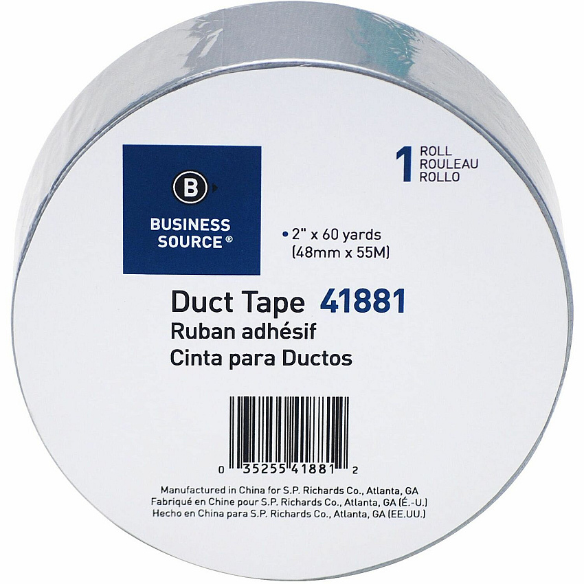Business Source General-purpose Duct Tape 60 yd Length x 2" Width x 9 mil Thickness - Gray - For Indoor, Outdoor, General Purpose, Wrapping, Sealing - 1 Roll (BSN41881)