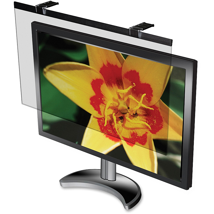 Business Source Wide-screen LCD Anti-glare Filter Black For 24" Widescreen LCD Monitor - 16:10 - Acrylic - Anti-glare - 1 Each (BSN59021)