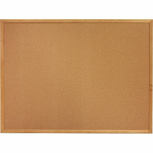Lorell Bulletin Board 24" Board Height x 36" Board Width - Cork Surface - Long Lasting, Warp Resistant - Brown Oak Frame - 1 Each (LLR19767)
