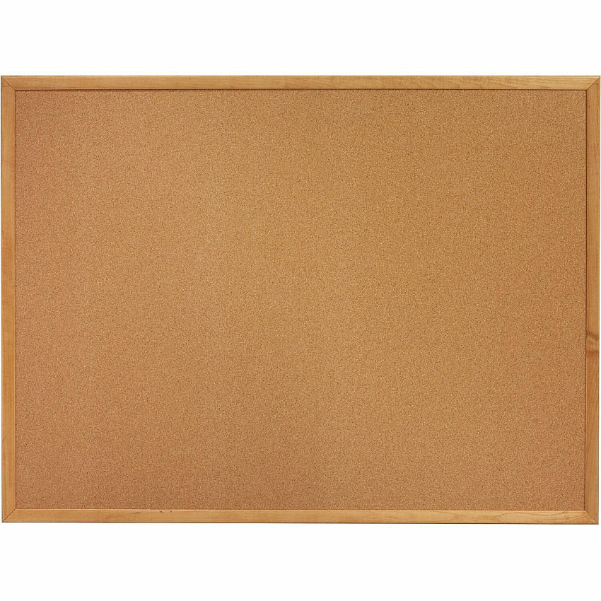 Lorell Bulletin Board 24" Board Height x 36" Board Width - Cork Surface - Long Lasting, Warp Resistant - Brown Oak Frame - 1 Each (LLR19767)