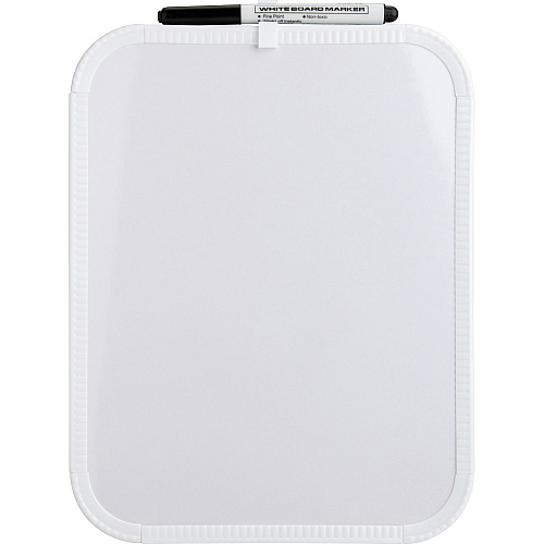 Lorell Personal Whiteboard 11" (0.9 ft) Width x 8.5" (0.7 ft) Height - White Melamine Surface - White Plastic Frame - Rectangle - 1 Each (LLR75620)